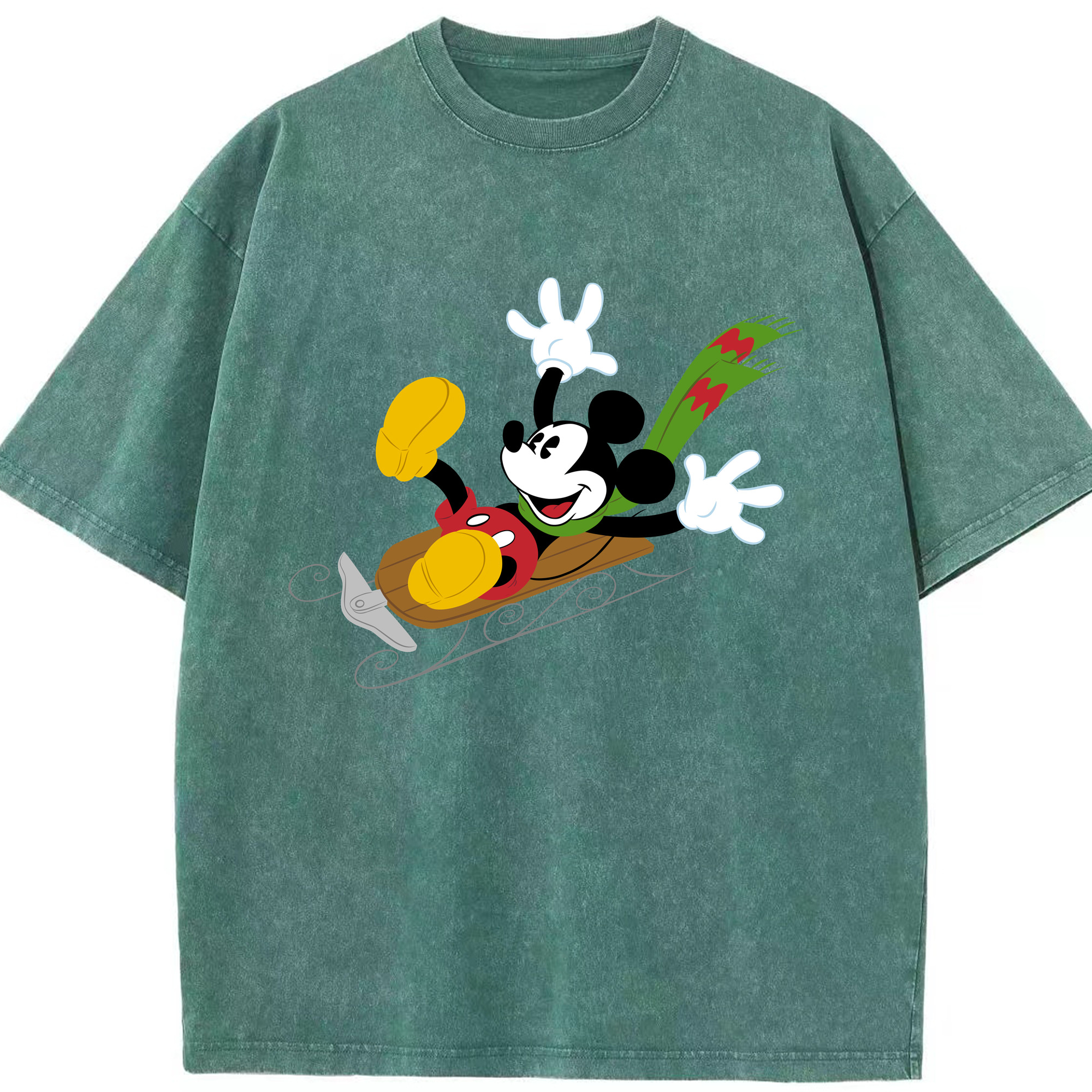 （画像用） ミッキーマウス Mickey Mouse 綿100% ヴィンテージ風 半袖Tシャツ（フロントプリント）